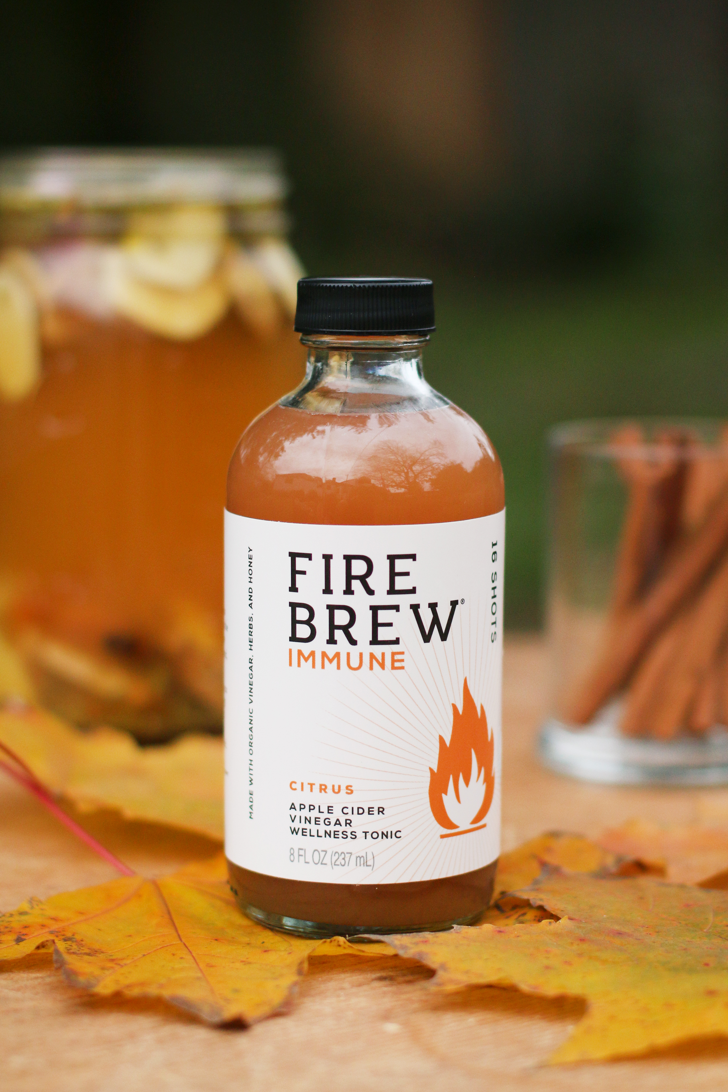 Fire-Brew-fire-cider-in-bottle-with-cinnamon-sticks-and-fall-colors